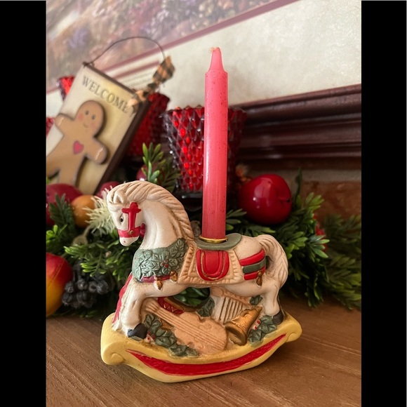 Vintage Christmas Carousel Horse Candle holder - Picture 5 of 6